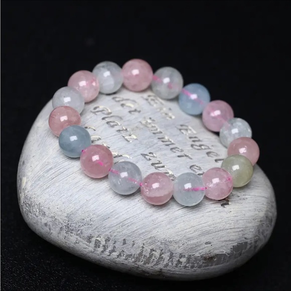 Earth Art hand crafted artisan Jewelry - Morganite bracelet